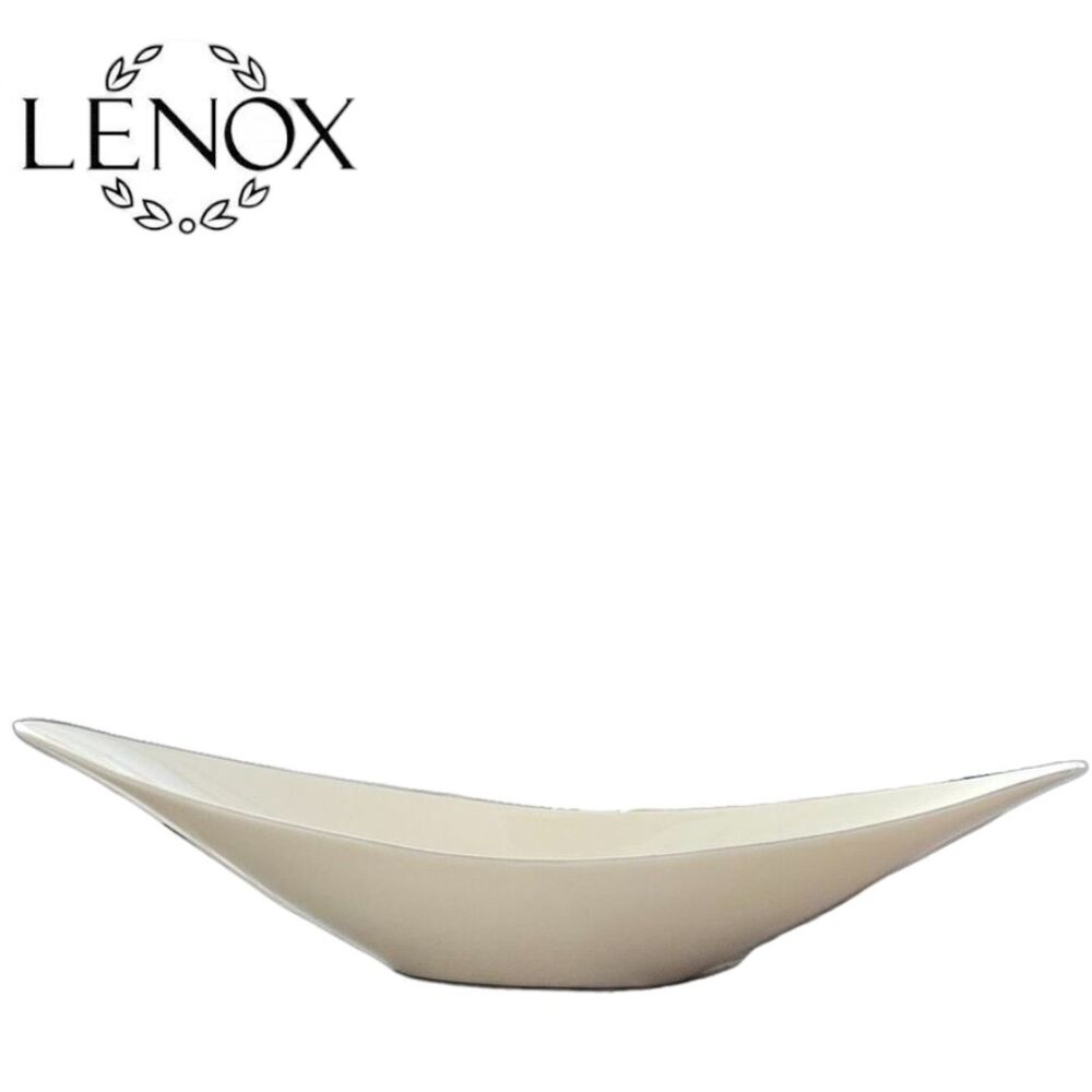 Lenox Ivory Silver Trim Relish Dish Vintage Porcelain Candy Dish USA